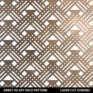 Luxury art deco patterns for metal screens in brass colour on white wall