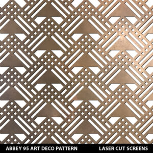 Luxury art deco designs for metal screens in brass colour on white wall