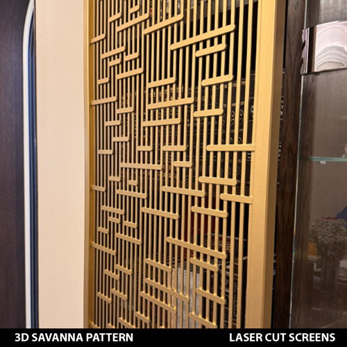 3D savanna pattern bespoke brass cabinet doors