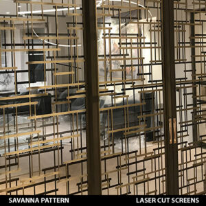 savanna pattern bespoke antique brass sliding doors